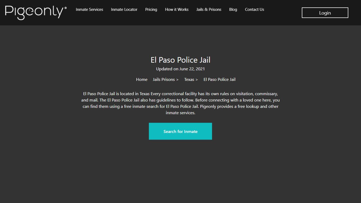 El Paso Police Jail Inmate Search | Texas